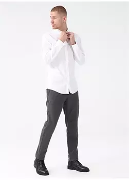 Облегающие мужские брюки антрацитового цвета с нормальной талией и нормальными ногами Gmg Frenze