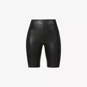 Облегающие шорты из искусственной кожи с высокой посадкой Commando, черный