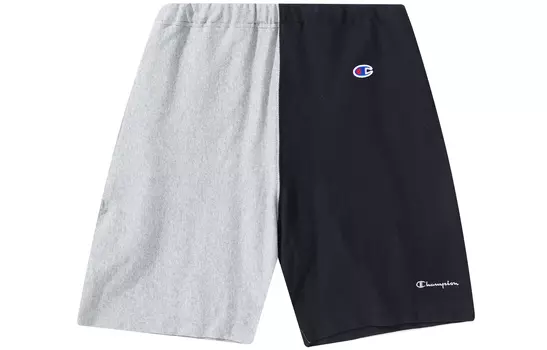 Облегающие шорты японской версии унисекс Champion, Black Gray Patchwork