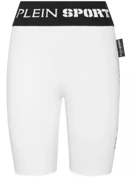 Облегающие шорты с логотипом Plein Sport, белый