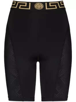 Облегающие шорты с узором Greca Versace, черный
