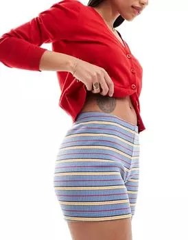 Облегающие шорты средней посадки в рубчик Daisy Street с несколькими полосками