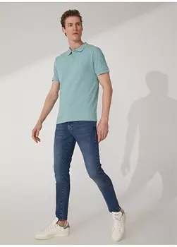 Облегающие синие мужские джинсовые брюки с нормальной талией и нормальными штанинами Pierre Cardin