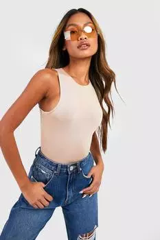 Облегающий боди racer Boohoo, кэмел