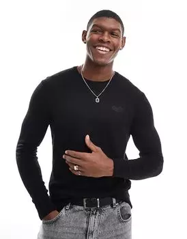 Облегающий джемпер Essential черного цвета Superdry