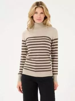 Облегающий джемпер в полоску от lizza KAFFE, цвет Feather Grey/Brown