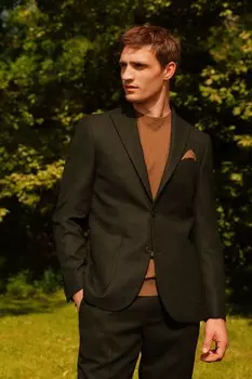 Облегающий фактурный пиджак элегантного кроя Next, серый