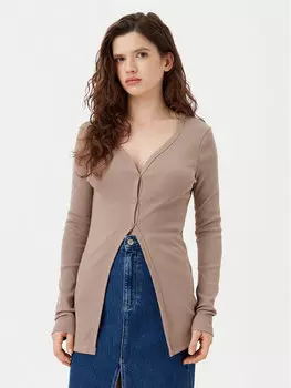 Облегающий кардиган J20J224761 Calvin Klein Jeans, бежевый