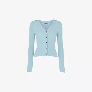 Облегающий кардиган с V-образным вырезом и ребристым узором Whistles, синий