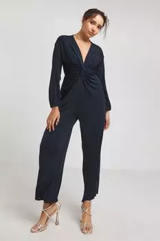 Облегающий комбинезон с узлом спереди Simply Be, синий