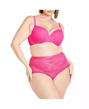 Облегающий контурный бюстгальтер больших размеров CITY CHIC, розовый