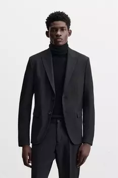 Облегающий костюмный пиджак ZARA, черный
