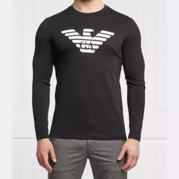 Облегающий крой с длинным рукавом Emporio Armani, черный