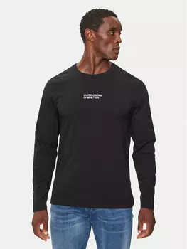 Облегающий крой с длинными рукавами United Colors Of Benetton, черный