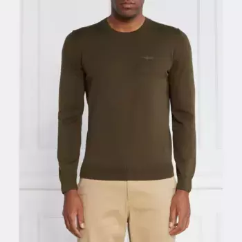 Облегающий свитер Aeronautica Militare, зеленый