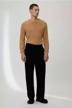 Облегающий свитер H&M, бежевый