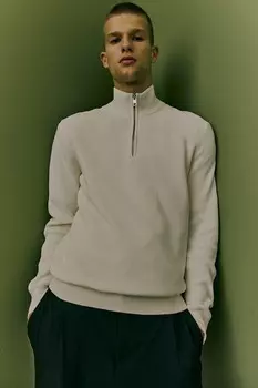 Облегающий свитер H&M, бежевый