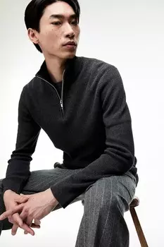 Облегающий свитер H&M, серый