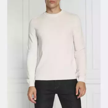 Облегающий свитер с добавлением шерсти Emporio Armani, бежевый