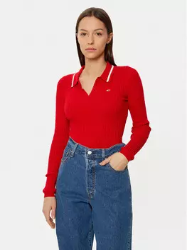 Облегающий свитер Tommy Jeans, красный
