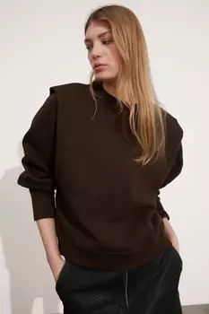 Облегающий свитшот со складками на плечах & Other Stories, коричневый