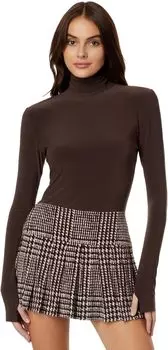 Облегающий топ-черепаха с длинными рукавами Norma Kamali, цвет Chocolate