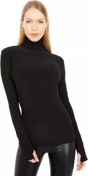 Облегающий топ-черепаха с длинными рукавами Norma Kamali, черный