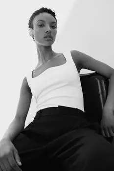 Облегающий топ H&M, сливочный