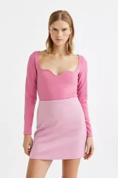 Облегающий топ из джерси H&M, розовый