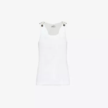 Облегающий топ из хлопка с пряжкой Jean Paul Gaultier, белый