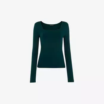 Облегающий топ из смесового хлопка с квадратным вырезом Whistles, зеленый