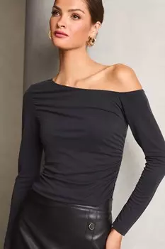 Облегающий топ на одно плечо Lipsy, черный