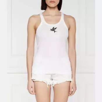 Облегающий топ с бантиком в виде птичьей ребра One Teaspoon, белый