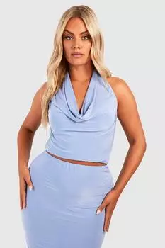 облегающий топ с вырезом-холтером Boohoo, аква