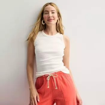 Облегающий топ с высоким воротником для многослойных образов Sonoma Goods For Life, цвет tan small stripe