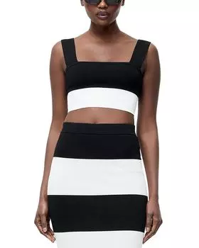 Облегающий трикотажный топ FRENCH CONNECTION, черный