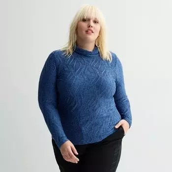 Облегающий удлиненный свитер с высоким воротником Intempo, синий