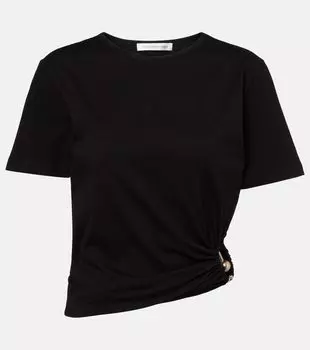 Облегающий укороченный топ из хлопкового джерси Orbit Christopher Esber, черный