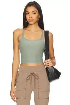 Облегающий укороченный топ с эффектом меланжа Beyond Yoga, grey sage heather