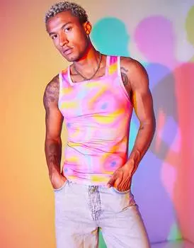 Облегающий жилет с розовым принтом ASOS DESIGN