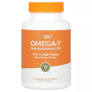 Облепиховое масло Sibu Beauty с омега-7 высокой эффективностью, 60 мягких таблеток