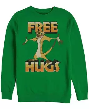 Обнимашки disney men's lion king timon free hugs, флис с круглым вырезом Fifth Sun, изумрудный