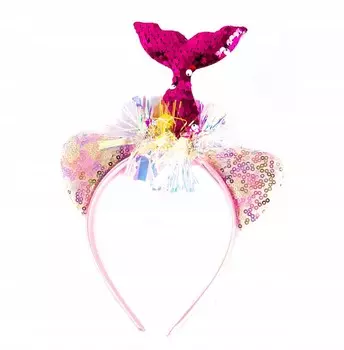 Ободок для волос «Розовая Русалка», расшитый пайетками Inna Marka