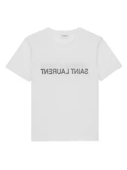Обратная футболка Saint Laurent, белый