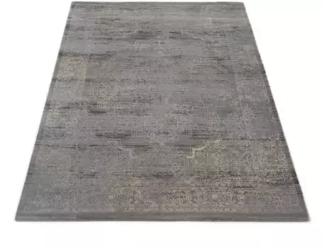 Образец ковра-кольца "ВОЛНА КОНТУРА", прямоугольный, эксклюзивная пряжа SAMPLE RING DELUXE COLLECTION из приятной микрофибры Musterring 140х200 см, серый/кремовый