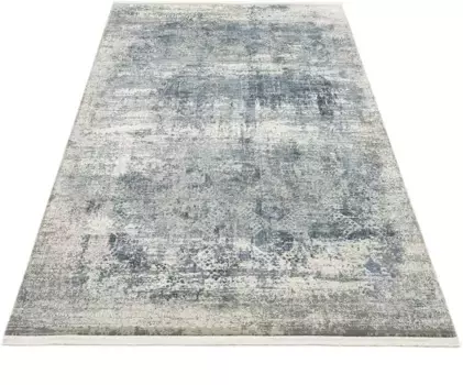 Образец коврового покрытия "APOLLO", прямоугольный, эксклюзивный SAMPLE RING DELUXE COLLECTION, высококачественная связанная бахрома Musterring 80х150 см, серый/синий