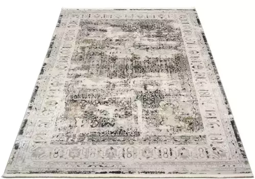 Образец коврового покрытия "COLORADO CLASSIC", прямоугольный, эксклюзивный SAMPLE RING DELUXE COLLECTION, высококачественная связанная бахрома Musterring 80х150 см, бежевый/серый