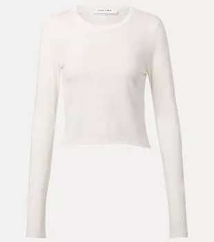 Обрезанная хлопковая футболка из джерси Slvrlake, Natural White