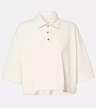 Обрезанная хлопковая поло Bottega Veneta, Pale Meringue