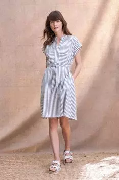 Обрезанное синее полосатое платье Celtic & Co. , синий